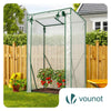 Serre de jardin Serre tomates avec grande porte enroulable bache PE renforcee 135g/m2 100x50x150cm Blanc - voonot.com