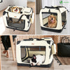 Sac transport pliable chien chat caisse cage portable 82x60x60cm beige - voonot.com