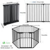 Barriere de securite cheminee pliable 3.75M 6 panneaux noir - voonot.com