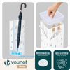 Porte-parapluies Metal avec bac de recuperation eau et 4 Crochets Motif Parapluie 15.5 x 15.5 x 43.5 cm blanc - voonot.com