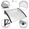 Auvent de porte marquise 120x80 cm transparent en Polycarbonate anti UV Noir - voonot.com