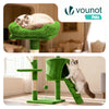 Arbre a chat 112cm multi niveaux Griffoir et niche Vert - voonot.com