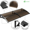 Auvent de porte marquise 200x80 cm transparent en Polycarbonate anti UV Marron - voonot.com