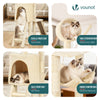 Arbre a chat 155cm multi niveaux Griffoir et niche Beige - voonot.com