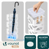 Porte-parapluies Metal avec bac de recuperation eau et 4 Crochets Motif Hexagonal 15.5 x 15.5 x 43.5 cm blanc - voonot.com