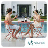 Set de Bistro en metal 1 table 2 chaises Rouge brique - voonot.com