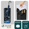 Porte-parapluies Metal avec bac de recuperation eau et 4 Crochets Motif Parapluie 15.5 x 15.5 x 43.5 cm noir - voonot.com