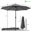 Parasol inclinable 2.70 x 2.40m avec housse de protection gris - voonot.com
