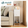 Lot de 2 Table de chevet d’appoint avec tiroir et compartiment 25x30x66cm blanc - voonot.com