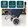 Chariot de courses 2 roues pliable 59L bleu marine - voonot.com