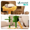 Arbre a chat 112cm multi niveaux Griffoir et niche Vert Orange - voonot.com