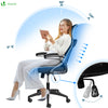 Fauteuil de Bureau Ergonomique pivotant avec appui tête et dossier toile respirant Noir - voonot.com