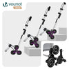 Chariot de course pliable monte escalier aluminium avec crochets gris - voonot.com