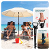 Parasol de jardin 2m avec ancrage sol et sac de transport Beige - voonot.com