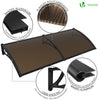 Auvent de porte marquise 200x80 cm transparent en Polycarbonate anti UV Marron - voonot.com
