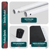 Marche pied en acier avec barre d’appui plateforme antiderapante 38x26cm blanc - voonot.com