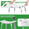 Siege de douche ergonomique a hauteur reglable en Aluminum HDPE blanc - voonot.com