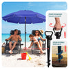 Parasol de jardin 2m avec ancrage sol et sac de transport Bleu - voonot.com