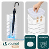 Porte-parapluies Metal avec bac de recuperation eau et 4 Crochets Motif Diagonal 15.5 x 15.5 x 43.5 cm blanc - voonot.com