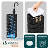 Porte-parapluies Metal avec bac de recuperation eau et 4 Crochets Motif Diagonal 15.5 x 15.5 x 43.5 cm noir - voonot.com