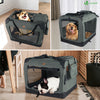 Sac transport pliable chien chat caisse cage portable 70x52x52cm gris - voonot.com