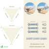 Voile d'ombrage Triangle en Polyester Imperméable avec Kit de Montage 3x3x3m Beige - voonot.com