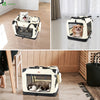 Sac transport pliable chien chat caisse cage portable 50x35x36cm beige - voonot.com