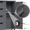 Meuble de salle de bain rangement 4 tiroirs 1 porte 82x55x30cm gris - voonot.com