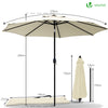 Parasol inclinable 2.70 x 2.40m avec housse de protection beige - voonot.com