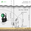 Pompe evacuation 3 en 1 pour eaux chargees 13500L/H profondeur 7m vert - voonot.com