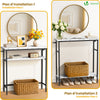 Console table 2 niveaux style industriel en metal et MDF 80x24x80 cm Blanc - voonot.com