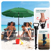 Parasol de jardin 2m avec ancrage sol et sac de transport Vert - voonot.com