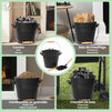 Seau à Cendres en Métal avec Couvercle Pelle et Balai à Main 5L Noir - voonot.com