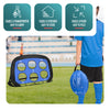 Lot de 2 buts de football 4 en 1 pliable pop up avec cibles 120x80x80cm noir - voonot.com