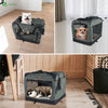 Sac transport pliable chien chat caisse cage portable 50x35x36cm gris - voonot.com