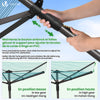 Etendoir a Linge Exterieur Rotatif avec housse de protection et Surface etendage 50m Gris - voonot.com