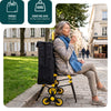 Chariot de courses pliable avec siege Jaune - voonot.com