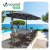 Parasol Jardin Double Aluminium 270 x 460 cm gris - voonot.com