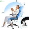 Fauteuil de Bureau Ergonomique pivotant avec appui tête et dossier toile respirant Gris - voonot.com