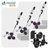Chariot de course pliable monte escalier aluminium avec crochets noir - voonot.com