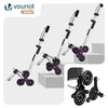 Chariot de course pliable monte escalier aluminium avec crochets noir - voonot.com