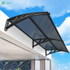 Auvent de porte marquise 200x80 cm en Polycarbonate anti UV Anthracite - voonot.com