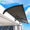 Auvent de porte marquise 200x80 cm transparent en Polycarbonate anti UV Marron - voonot.com