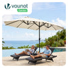 Parasol Jardin Double Aluminium 270 x 460 cm beige - voonot.com