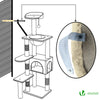 Arbre à Chat 138cm avec Griffoir Plateforme Niche et Capsule Spatiale beige - voonot.com