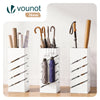 Porte-parapluies Metal avec bac de recuperation eau et 4 Crochets Motif Diagonal 15.5 x 15.5 x 43.5 cm blanc - voonot.com