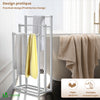 Porte serviettes sur pied autoportant 3 niveaux blanc - voonot.com