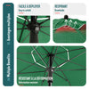 Parasol de jardin 2m avec ancrage sol et sac de transport Vert - voonot.com