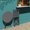 Ensemble bistro extérieur 1 table 2 chaises acier gris - voonot.com