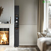 Meuble rangement salle de bain Haut colonne 180x20x20cm MDF noir - voonot.com